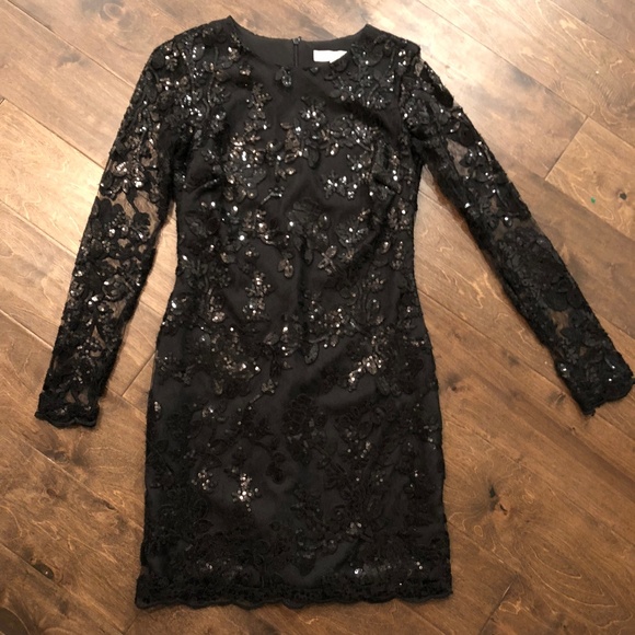 Dress The Population Grace Sequin Lace Shift Dress - Picture 3 of 5